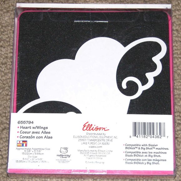 Sizzix Bigz Die : HEART W/ WINGS- HELLO KITTY - Picture 2 of 6